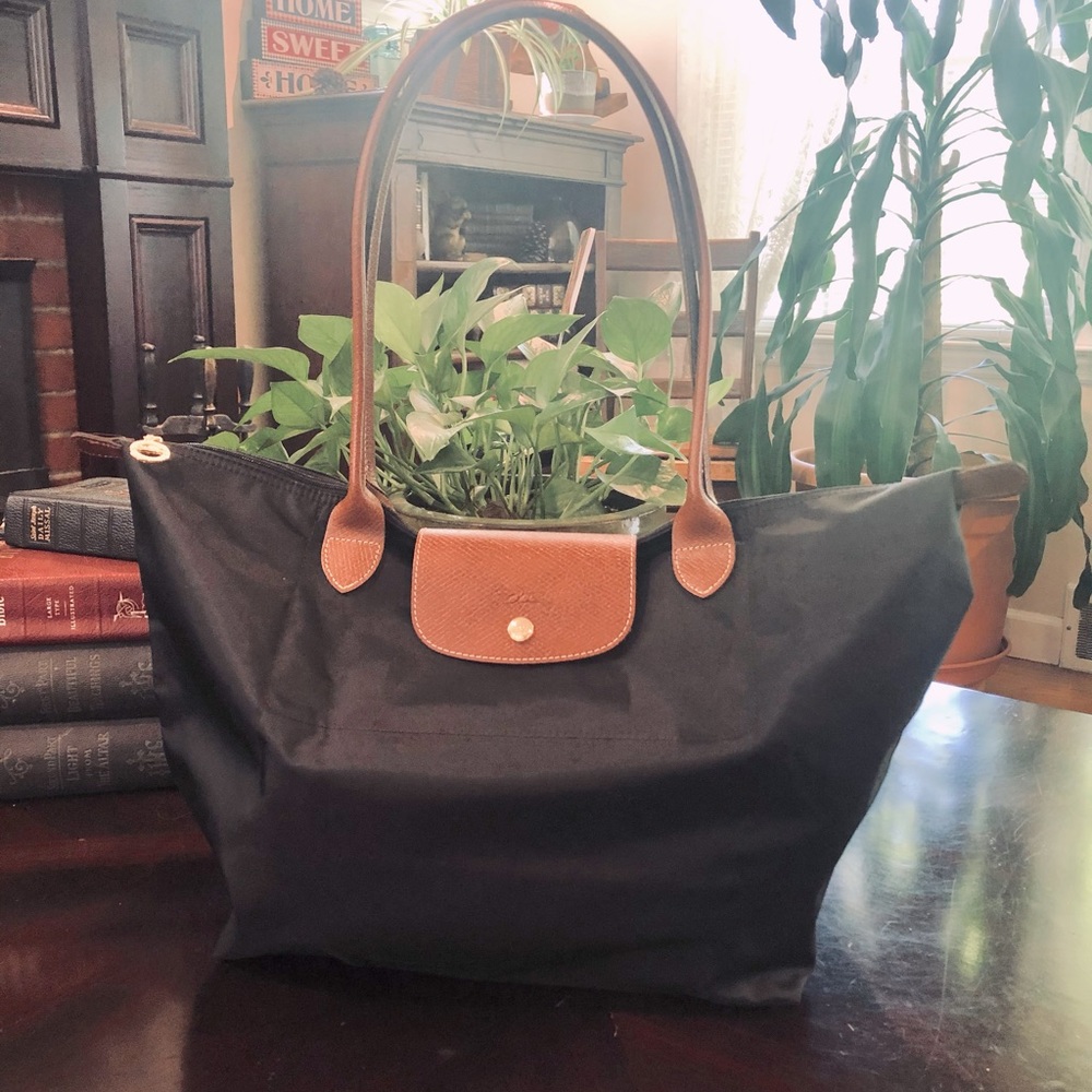 LONGCHAMP Black Large Nylon Le Pliage Tote
